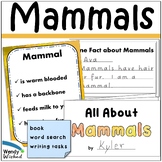 Mammal Animal Classification Reading and Writing Activities