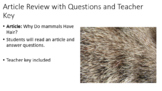 Mammal Hair Article Review