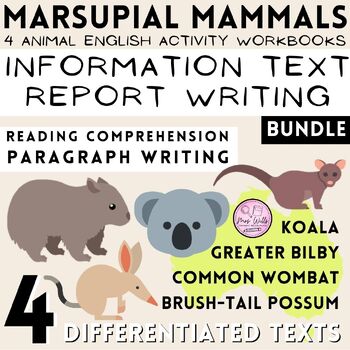 Preview of Mammal Information Animal Texts, Report Writing & Reading Analysis Work Bundle