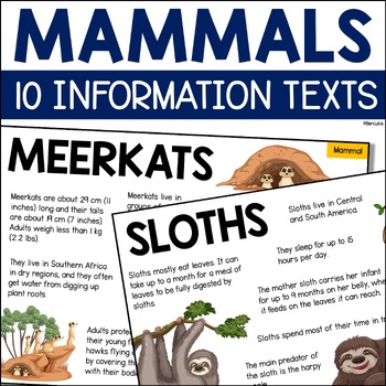 Mammal Information Texts and Reading Passages BUNDLE by Ben Lukis