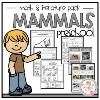 Preview of Mammal Math & Literature Preschool