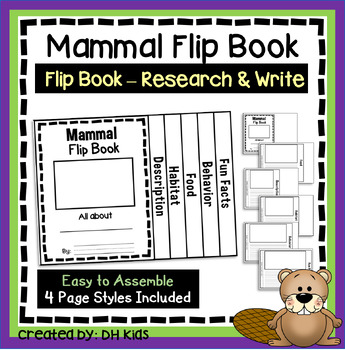 Preview of Mammal Report, Science Flip Book Research Project, Animal Writing