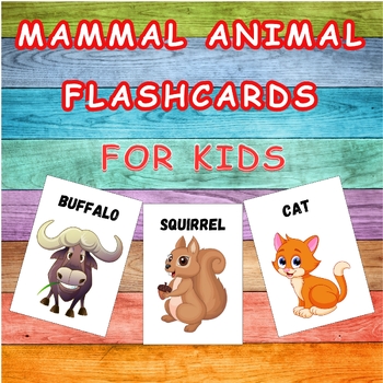 Preview of Mammal animal flashcards for kids