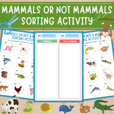 Mammal or Not a Mammal Picture Sort | Animals Cut and Past