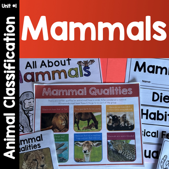 Preview of Mammals - Animal Classification Science and Writing Unit