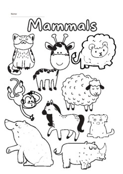 Preview of Mammals Colouring Sheet