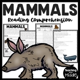 Mammals Informational Text Reading Comprehension Worksheet