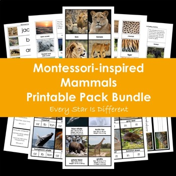 Preview of Mammals Printable Pack Bundle