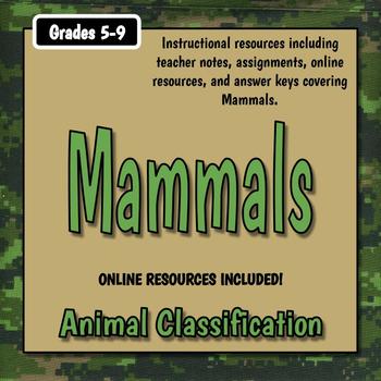 Preview of Mammals Teacher Notes & Assignments