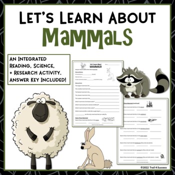 Preview of Mammals Webquest Worksheets Reading Scavenger Hunt Research Activity