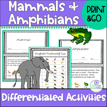 Preview of Mammals and Amphibians Activities for Speech Therapy