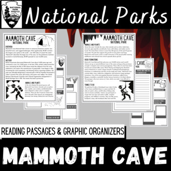 Preview of Mammoth Cave National Park Reading Passage and Graphic Organizers