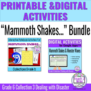 Preview of Mammoth Shakes Digital and Printable Activities Collections Grade 6