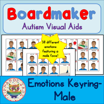 Preview of Man / Adult Emotion Feelings Cards - Boardmaker Visual Aids for Autism SPED