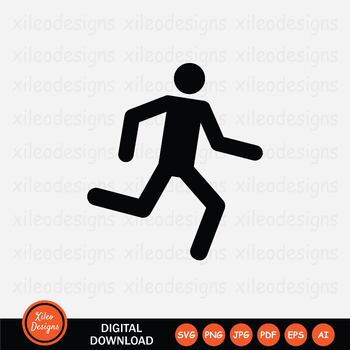 Running Stick Figure Vector SVG Icon (2) - SVG Repo