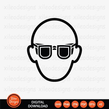 Preview of Man Wearing Sunglasses Eye Protection Glasses Goggle SVG PNG JPG JPEG PDF EPS AI