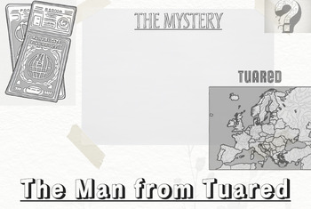 Preview of Man from Tuared Mystery Social Studies Task Cards Daily Reading Test Prep