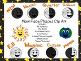 Man in the Moon Phases Clipart