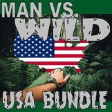 MAN VS WILD: USA BUNDLE (10-video worksheets / Science / H