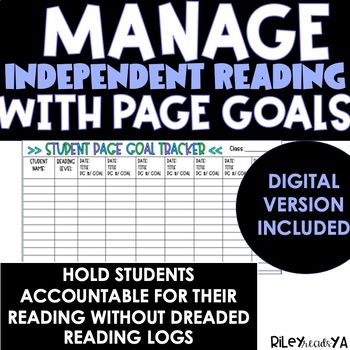Preview of Manage Independent Reading Using Page Goals: A Page Goal Setting Sheet & Tracker