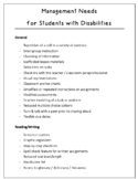Management Needs for Students with Disabilities (IEP Writi