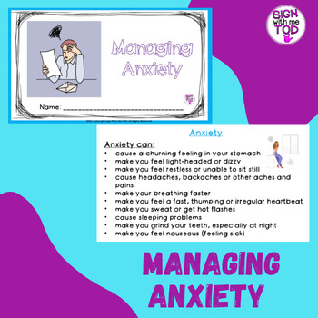 Preview of Managing Anxiety Activities and Examples
