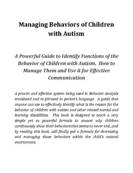 Preview of Managing Behaviors of Children with Autism