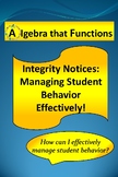Classroom Management ManagingBehavior using Integrity Noti