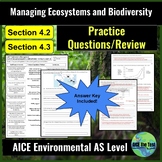 Managing Ecosystems and Biodiversity Review/Practice Quest