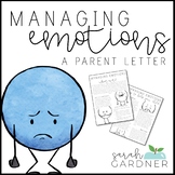 Managing Emotions Parent Letter | Executive Functioning | 