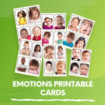 Preview of Managing Emotions Printable Cards for Pre-K,Childcare,Daycare,Homeschool