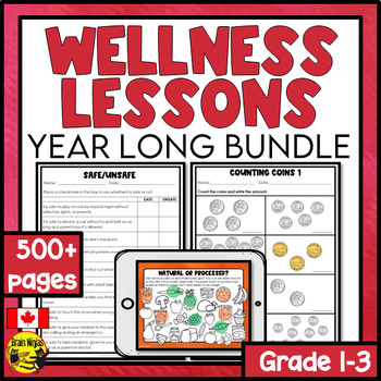 Preview of Health and Wellness Lessons | Full Year Bundle Grades 1-3