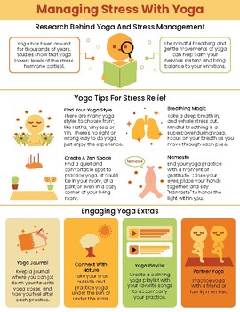 Preview of Managing Stress With Yoga PDF-Stress Management Worksheets-Stress Relief Handout