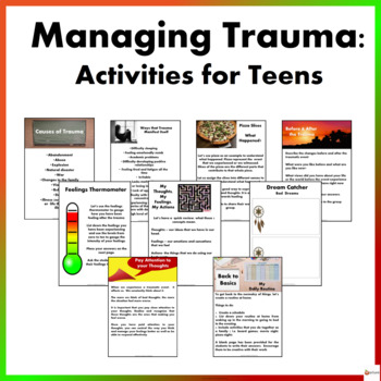 Preview of Trauma Worksheets Mental Health Counseling
