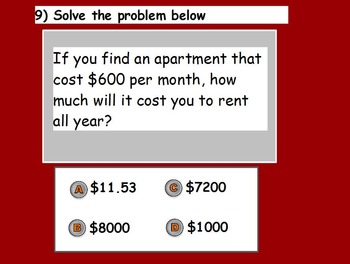 Preview of Managing a Household - Renting a Home Quiz (SMART BOARD)