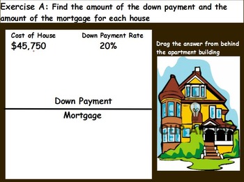 Preview of Managing a household - Computing the Down Payment; Real world Math (SMART BOARD)