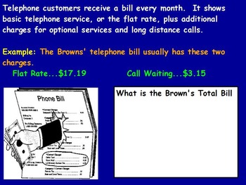 Preview of Managing a household - Paying Bills w Worksheet; Real world Math (SMART BOARD)