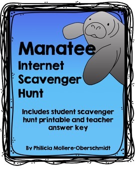 Preview of Manatee Internet Scavenger Hunt
