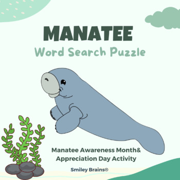 Preview of Manatee Day Word Search Puzzle - Manatee Awareness Month Activity