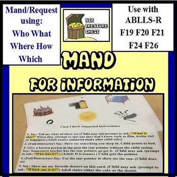 Preview of Mand for Information Cards ABLLS-R F19 F20 F21 F24 F26 Autism ABA Therapy