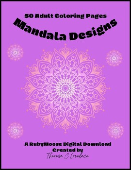 Preview of Mandala Designs, 50 Coloring Pages for Teens and Adults