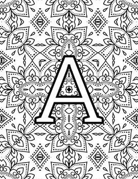 Mandala Alphabet Coloring Pages Bundle (26 Pages) by Bell to Bell ...