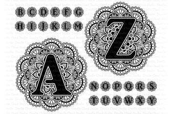 Download Mandala Alphabet SVG Bundle, Letters SVG Cut Files, Alphabet Clipart, A to Z SVG