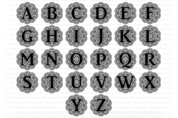 Download Mandala Alphabet Svg Bundle Letters Svg Cut Files Alphabet Clipart A To Z Svg