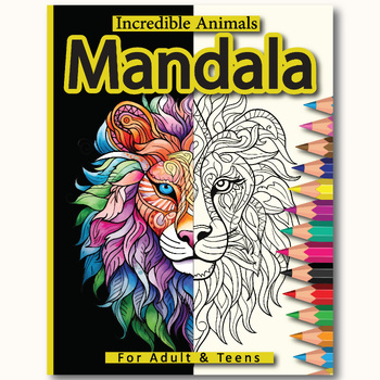 Preview of Mandala Animals Coloring Book For Adults & Teens: ADHD and Anxiety Relief