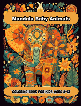 Preview of Mandala Baby Animals Coloring Book for kids ages 8-12