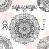 Mandala Bundle with 25 Ornaments for Coloring Worksheets #Volume2