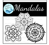 Mandala Clip Art:  Coloring Page Template, Coloring Sheets