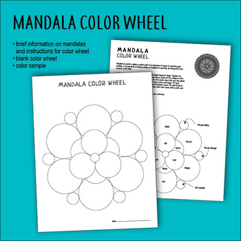 Preview of Mandala Color Wheel Color Theory Art Substitute Discipline Alternative