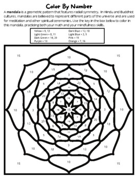 Color by Numbers for Adults, Color by Numbers Mandela Pattern